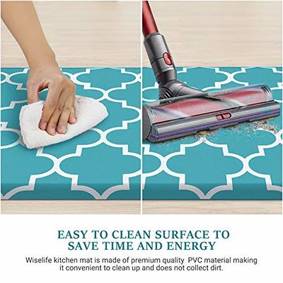 WISELIFE Comfort Non-Slip Kitchen Mat and Rug, Cushioned, Anti-Fatigue,  Waterproof, Heavy Duty, PVC Ergonomic, Floor Home, Office, Sink, Laundry