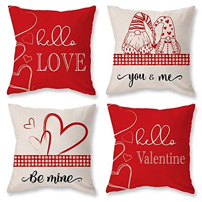 Valentines Day Gnome Throw Pillow Couch Bed Sofa Lumbar Pillow