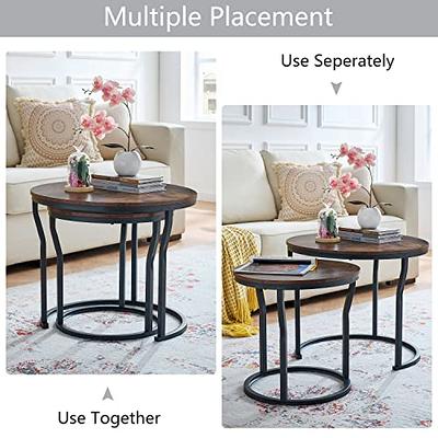 Stackable Round Coffee Table Set for Small Spaces