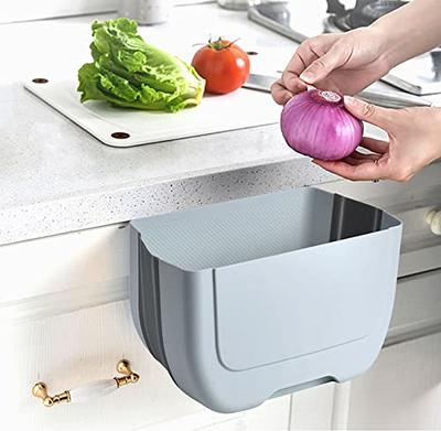 Hanging Collapsible Trash Can - 9L Wall Mounted Foldable Waste Bin for  Kitchen Cabinet Door - Quickly Clean Counter, Sink, Bathroom - RV, Car,  Camping