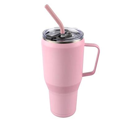 Stanley Cup With Straw 40oz Tumbler Pink Dust Coffee Mug Cup Handle  Drinking Cup