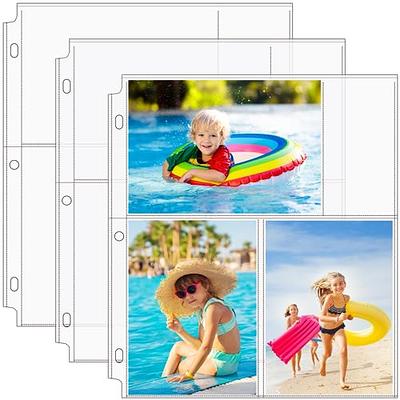 Dunwell 4x4 Photo Album Sleeves - Fits 12x12 3 Ring Album Binder (25 Pack), 12 x 12 Scrapbooking Pages with 9 Square Pockets, Picture Page Refill