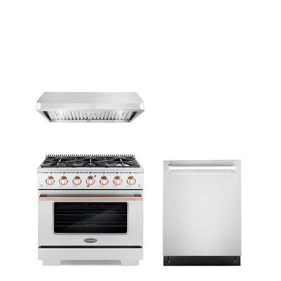 Cosmo 3 Piece Kitchen Appliance Package with 30'' Gas Freestanding Range ,  Built-In Dishwasher , Insert Range Hood , and Air Fryer - Yahoo Shopping