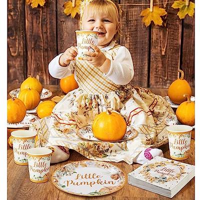 50 PCS Pumpkin Paper Plates 9 Inch Fall Thanksgiving Party Plates