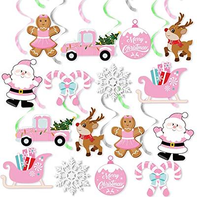 K KUMEED Christmas Party Decorations,Pink Cute Christmas Theme