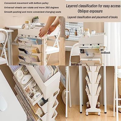 4 Tier Trolley Rack Movable Shelf Freestanding Slim Bathroom Organizer with  Wheels