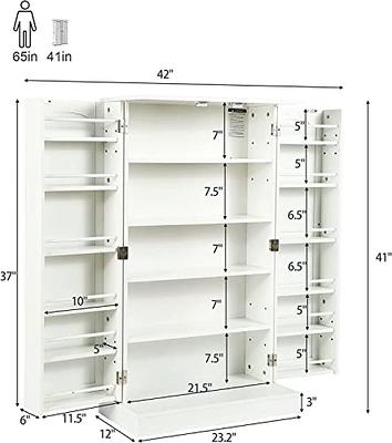 Function Home 41 Kitchen Storage Cabinet, Pantry Cabinet with Doors and  Adjustable Shelves for Kitchen, Living Room and Dinning Room in White