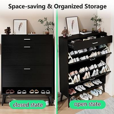 Shoe Cabinet for Entryway, Modern Free Standing Shoe Storage