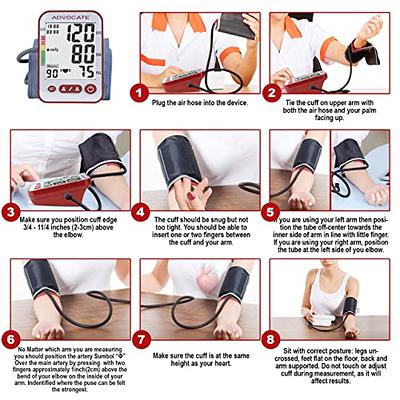 Digital Blood Pressure Monitor - Automatic Blood Pressure Monitor  w/Adjustable Cuff for a Snug Fit – Hassle-Free One-Touch Home BP Monitor  That