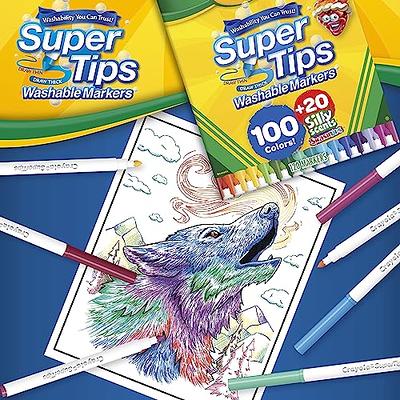 Crayola Super Tips Marker Set (120ct), Kids Washable Markers, Scented  Marker Set, Holiday Gift for Kids, Bulk Markers, Thick & Thin [  Exclusive] - Yahoo Shopping