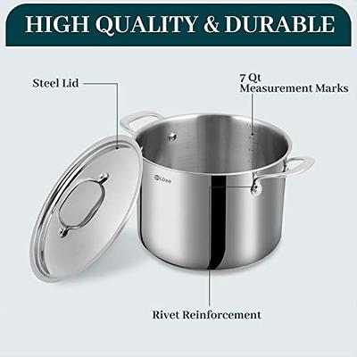 DELUXE Sauce Pan with Lid, 8 Quart Stainless Steel Saucepan with Double  Handle, Multipurpose Large Cooking Pot for Sauces Pasta, Suitable