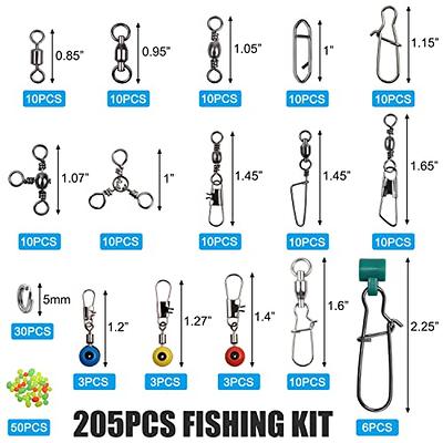 30pcs 3 Way Fishing Swivels Saltwater Line Hook Connector Crossline Ball  Bearing Barrel Swivel With Solid Ring for Lure Hook