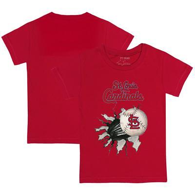 Youth Tiny Turnip White St. Louis Cardinals Baseball Bow T-Shirt Size: Medium