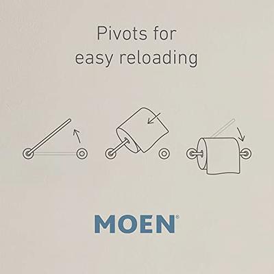 Moen Align Matte Black Wall Mount Pivot Toilet Paper Holder in the