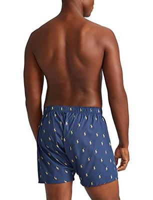 Polo POLO RALPH LAUREN Men's Classic Fit Cotton Knit Boxers, White/Cruise  Navy, Small