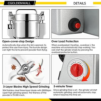 CGOLDENWALL Manual Grain Mill Stainless Steel Grinder Hand