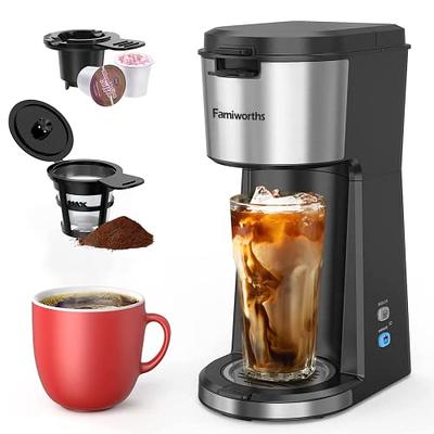 Famiworths Iced Coffee Maker Hot and Cold Coffee Maker Single