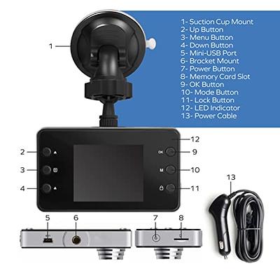 Car Dash Cam 2K Driving Recorder USB Powered 130° Car DVR Camera With Night  Vision WiFi Loop Recording 24Hour Parking Monitoring