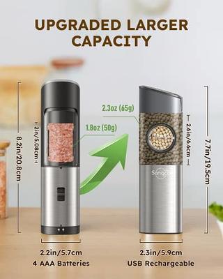 Upgraded Larger Capacity] Sangcon Gravity Electric Salt and Pepper