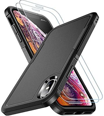 iPhone X Case, iPhone Xs Case, with [ Glass Screen Protector][ Military  Grade ] 15ft. Drop Tested Protective Case, Kickstand