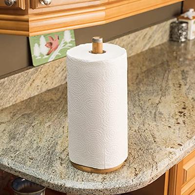 Bamboo Countertop Paper Towel Holder (Natural), by Home Basics, Modern and  Contemporary Kitchen Paper Towels Holder with Stainless Steel Finial