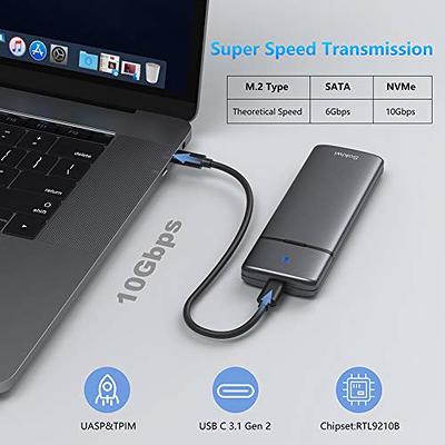 M.2 NVMe SSD Enclosure NVMe SATA to USB 3.1 Gen2 C 10Gbps SSD Adapter