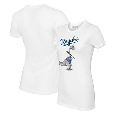 Girls Youth Tiny Turnip White Kansas City Royals Heart Bat Fringe T-Shirt Size: Medium