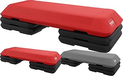 Fitness Aerobic Step, Adjustable from 4” to 6”, Exercise Stepper with  Risers for Home Gym Cardio Strength Training