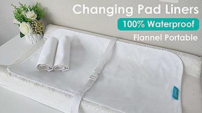 Waterproof Changing Pad Liners - 2 Pack, Diaper Changing Table Covers Keep  Baby Dry & Protect Bassinet from Leaks - Reusable, Washable, Portable