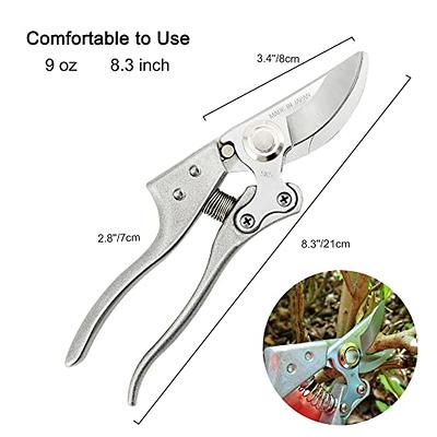 Nevlers Gardening Hand Tools, 8 Anvil Pruning Shears | Stainless Steel  Garden Shears with 8mm Cutting Capacity | Heavy Duty Garden Pruners Hand