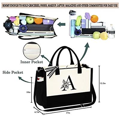  YOOLIFE Personalized Large Makeup Travel Bag - Initial