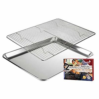  Baking Sheet with Wire Rack Set, Zacfton Stainless