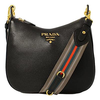 Prada Women's White Vitello Phenix Leather Crossbody HandBag 1BH079