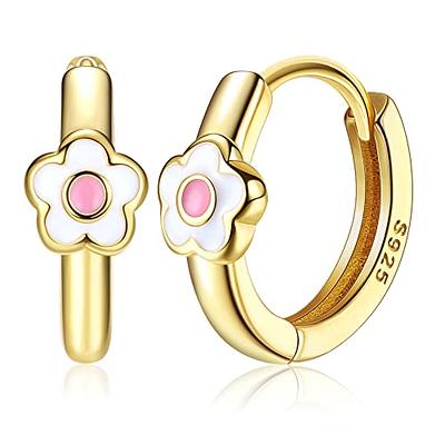 Amazon.com: Kids Hoop Earrings, Cute Butterfly Earrings for Girls,  Hypoallergenic White Gold Toned Jewelry with 925 Silver Leverbacks, Earrings  with Colorful Crystals, Small Earring with Hoops for Kids: Clothing, Shoes  & Jewelry