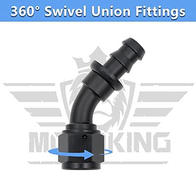 AN16 16 AN 45 Degree Swivel Oil Fuel Hose End Fitting Aluminum