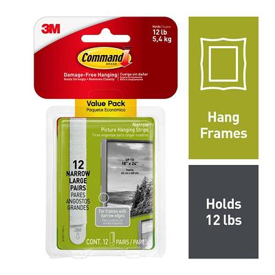 Command 4 Sets Large Sized Picture Hanging Strips Black