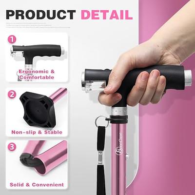 Honmido Walking Cane Foldable for Men & Women Seniors for Balance,Self  Standing Folding Cane,Height