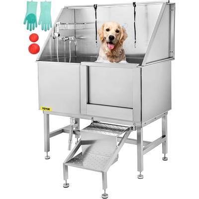 VEVOR 50 Inch Dog Grooming Tub Professional Stainless Steel Pet Dog Bath Tub  with Steps Faucet & Accessories Dog Washing Station Right Door - Yahoo  Shopping