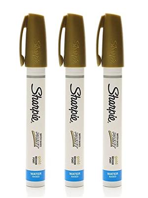 Sharpie Permanent Markers, Fine Point, Metallic Gold- Black -Red -NEW. Lot  Of 3