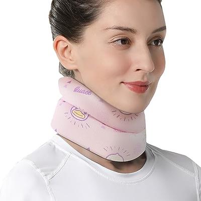 Soft Foam Neck Brace Universal Cervical Collar, Adjustable Neck Support  Brace for Sleeping - Relieves Neck Pain and Spine Pressure, Neck Collar  After Whiplash or Injury (Black, 3 Depth Collar, L) 