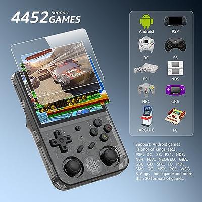 RG353V Retro Handheld Game with Dual OS Android 11 and Linux,RG353V with  64G TF Card Pre-Installed 4452 Games Supports 5G WiFi 4.2 Bluetooth Online  Fighting,Streaming and HDMI 