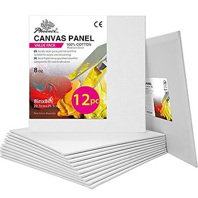 Canvas Panels 8x10 Inch 12-Pack, 10 oz Double Primed Acid-Free 100