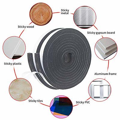 Dualplex High Density Foam Weather Stripping Door Seal Strip Insulation Tape Roll for Insulating Door Frame, Window, Air Conditioner | Self Adhesive Sealing