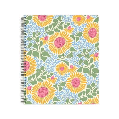 Vera Bradley Blue Floral Mini Spiral Notebook, College Ruled Paper, 8.25 x  6.25 with Pocket and 160 Lined Pages, Sunflower Sky - Yahoo Shopping