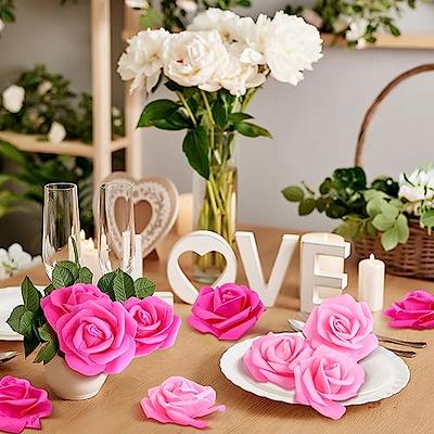 48 Mini Roses 4 Foam Artificial Flowers Stems Wedding Party DIY Craft  Supplies