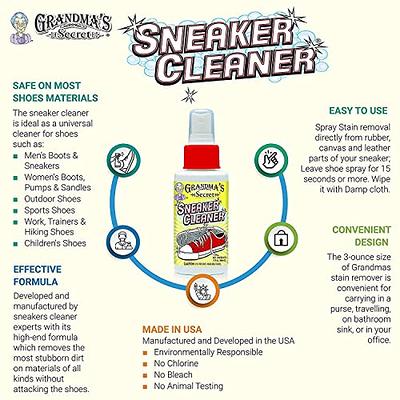 Grandma's Secret Sneaker Cleaner - Shoe Cleaner for Rubber, Canvas and  Leather - Stain Remover Spray Removes Dirt, Grime and Grass - Sneakers  Cleaner for Outdoor Shoes, Slippers and Moccasins – 16 oz - Yahoo Shopping