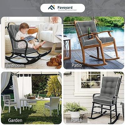  Rocking Chair Cushions with Ties,Indoor/Outdoor Seat