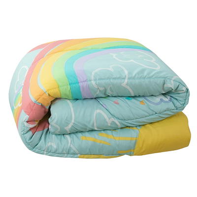 5Pc Fluffy Comforter Set - Queen Size - Rainbow