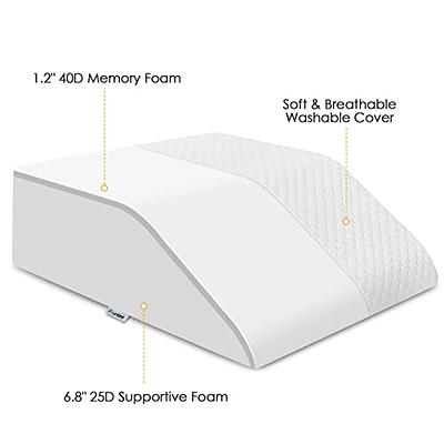 Forias 7.5 Bed Wedge Pillow for Sleeping Acid Reflux After Surgery with 8  Knee Wedge Pillow for Knee Support Leg Elevation Sciatica Knee Hip Back