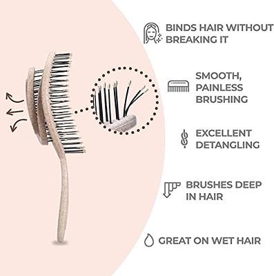 Ninabella Organic Detangling Hair Brush for Women, Men & Children - Does  not Pull on Hair - Hair Straightening Brushes for Straight, Curly & Wet  Hair